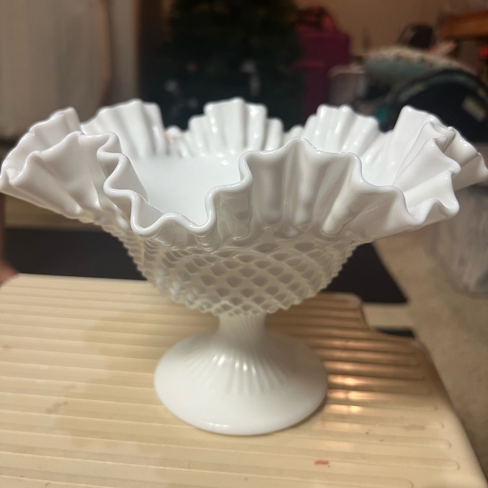 Vintage Glass Pedestal Bowl
